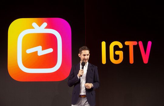 Kevin Systrom, CEO e fundador do Instagram, no anúncio do IGTV