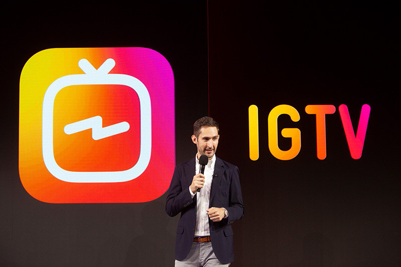 Kevin Systrom, CEO e fundador do Instagram, no anúncio do IGTV